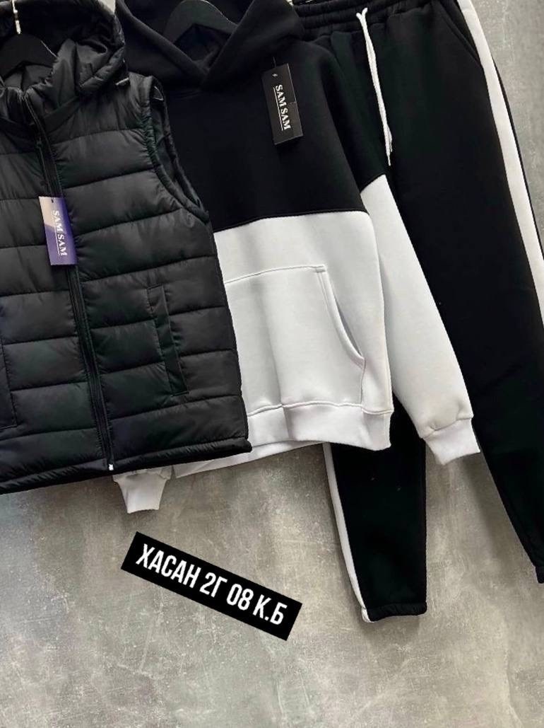 костюм мужской спортивный тройка с жилетом,костюм на флисе,костюм тройка,теплый спортивный костюм на флисе с жилеткой,костюм спортивный мужской тройка с жилеткой 52-54