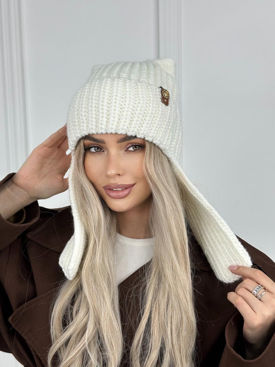 шапка женская,женская вязаная шапка,шапка зимняя женская,шапка ушанка женская зимняя вязаная на флисе,шапки зимние