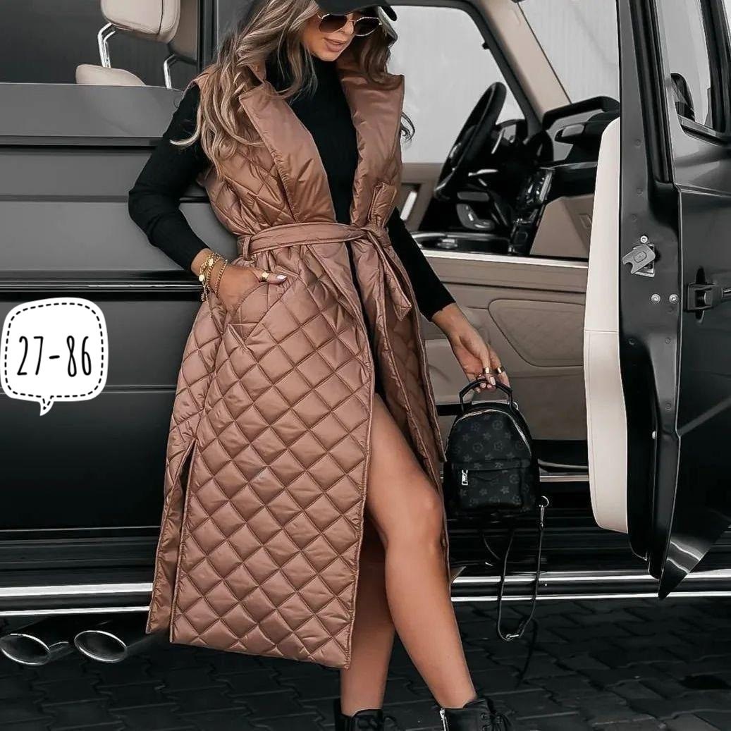 длинная жилетка,длинная стеганая жилетка,стеганные длинные жилеты женские больших размеров,жилетка удлиненная,стильная жилетка