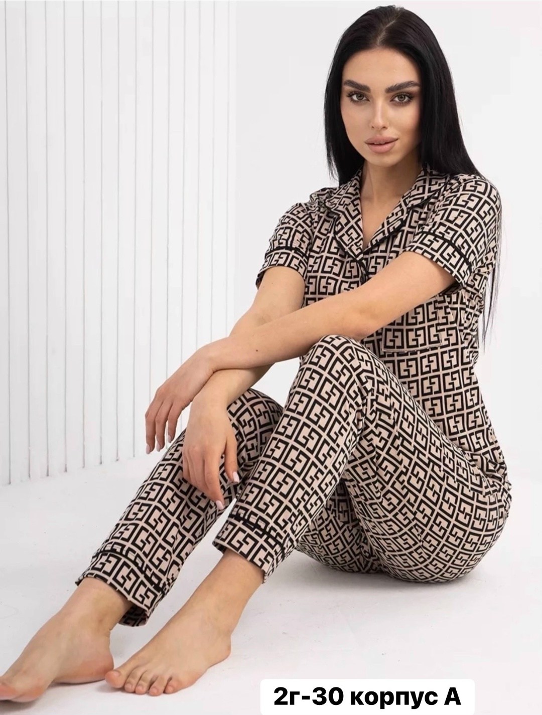 пижама из хлопка со штанами,пижама из хлопка со штанами и рубашкой,пижама женская,пижама фенди,пижама из хлопка