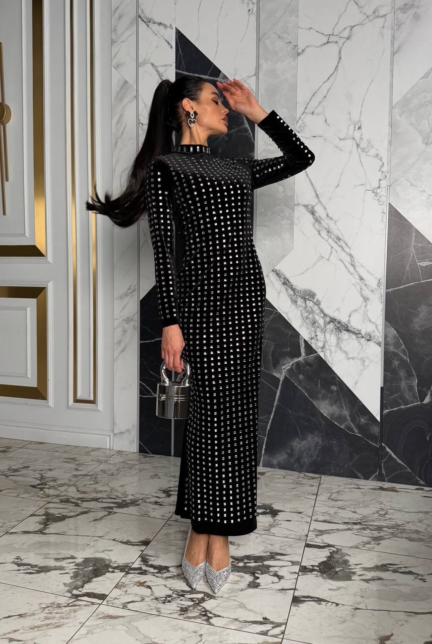 платье,платье черное,платье со стразами,элегантное платье,длинное платье