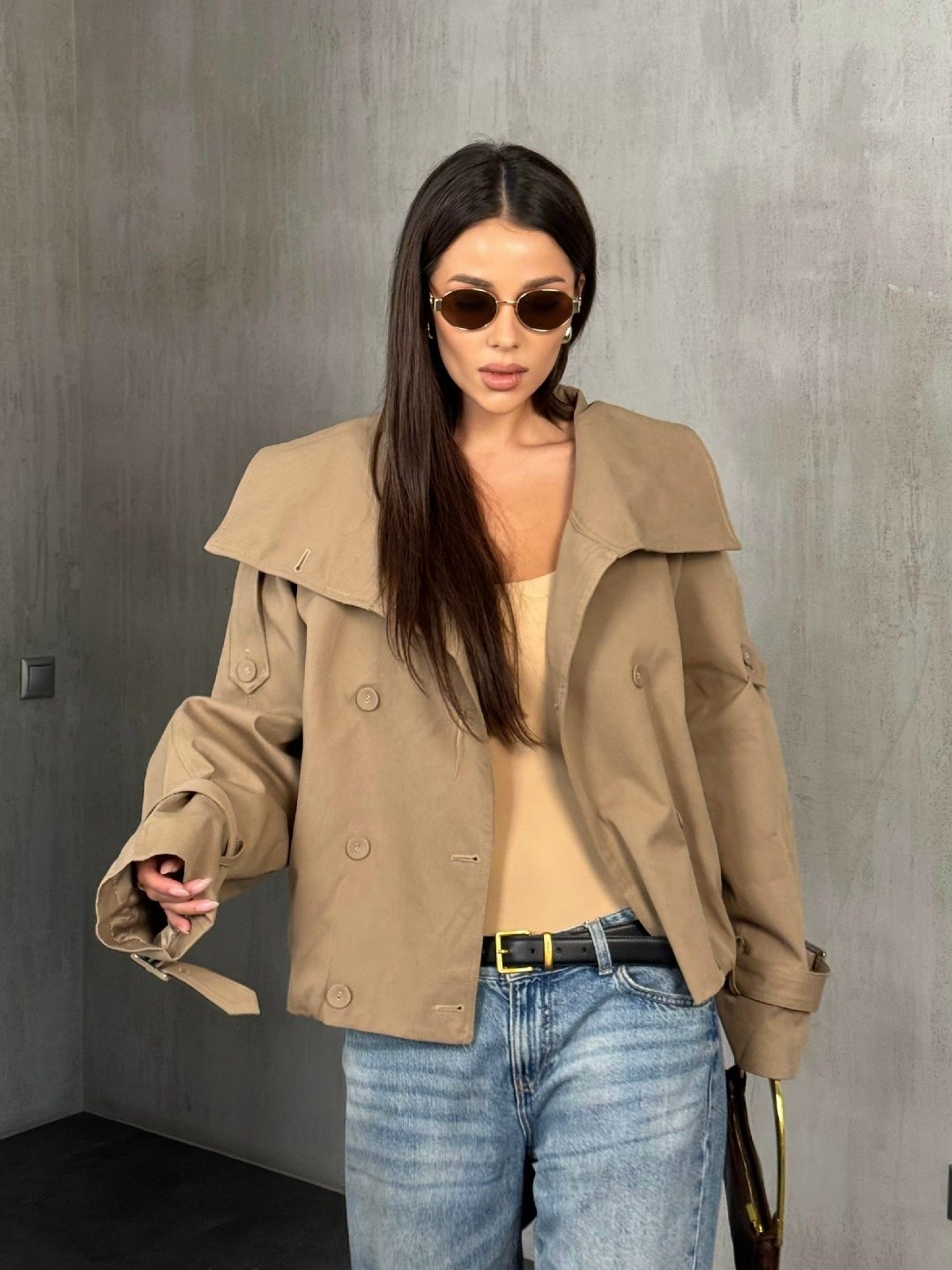 повседневная куртка,куртка тренч,пальто тренч,куртка оверсайз,короткий тренч