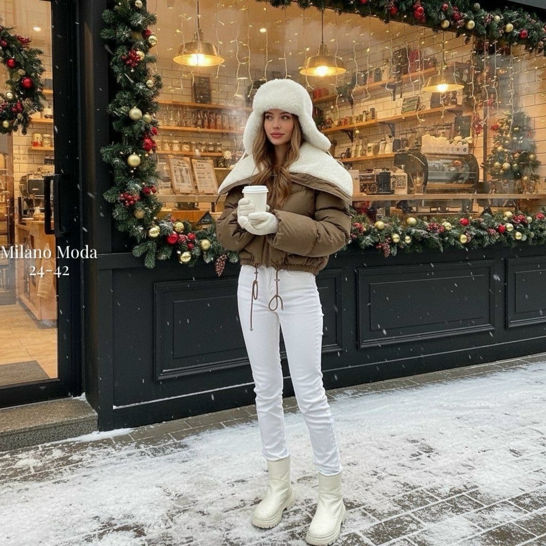 зимние образы с пуховиками,зимний стиль одежды,зимний стиль,зимние образы 2025,бежевый пуховик