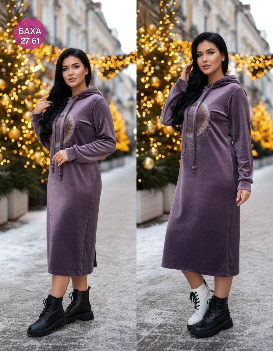 платье с капюшоном,платье женская,модное платье,велюровая платья,теплое платье
