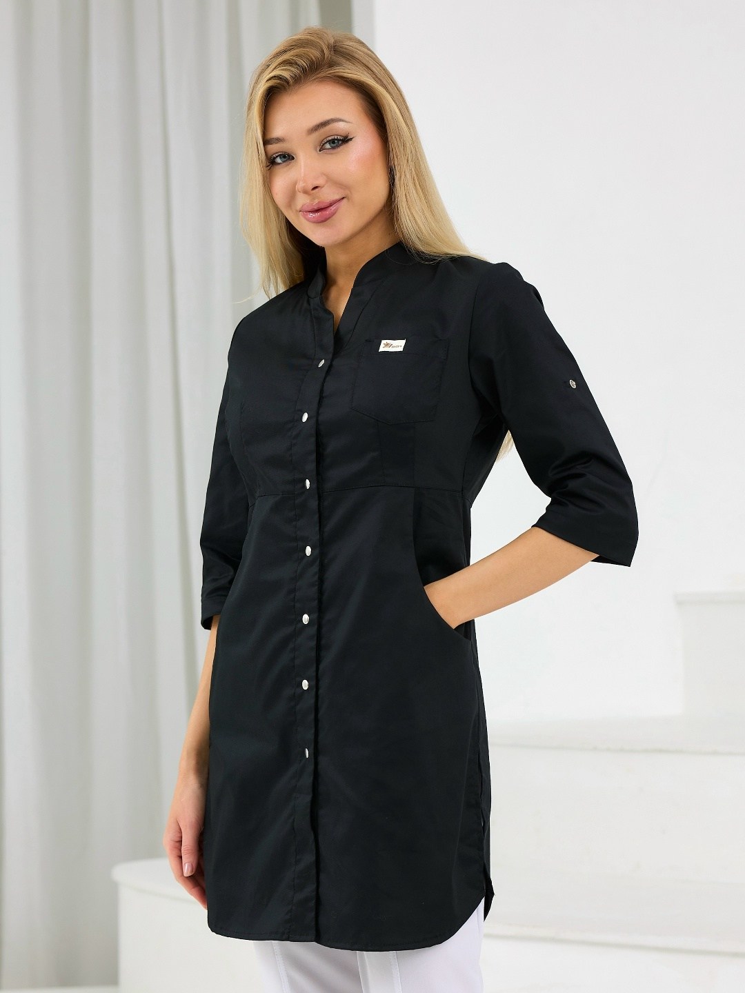 медицинские халаты женские,халат медицинский черный арго,черный медицинский халат,туника медицинская женская,халат медицинский
