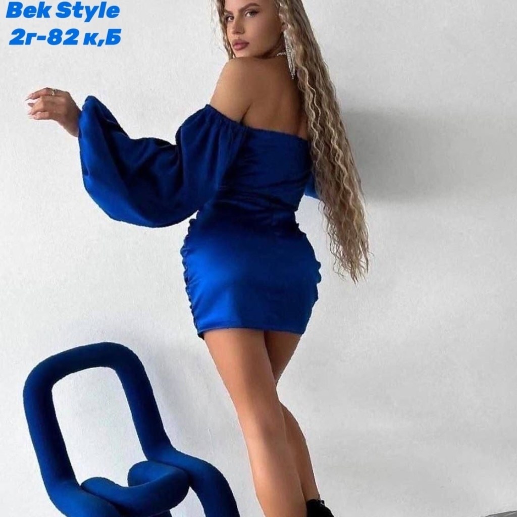 женское платье с открытыми плечами,атласное платье,нарядное платье,объемные рукава,мини платье