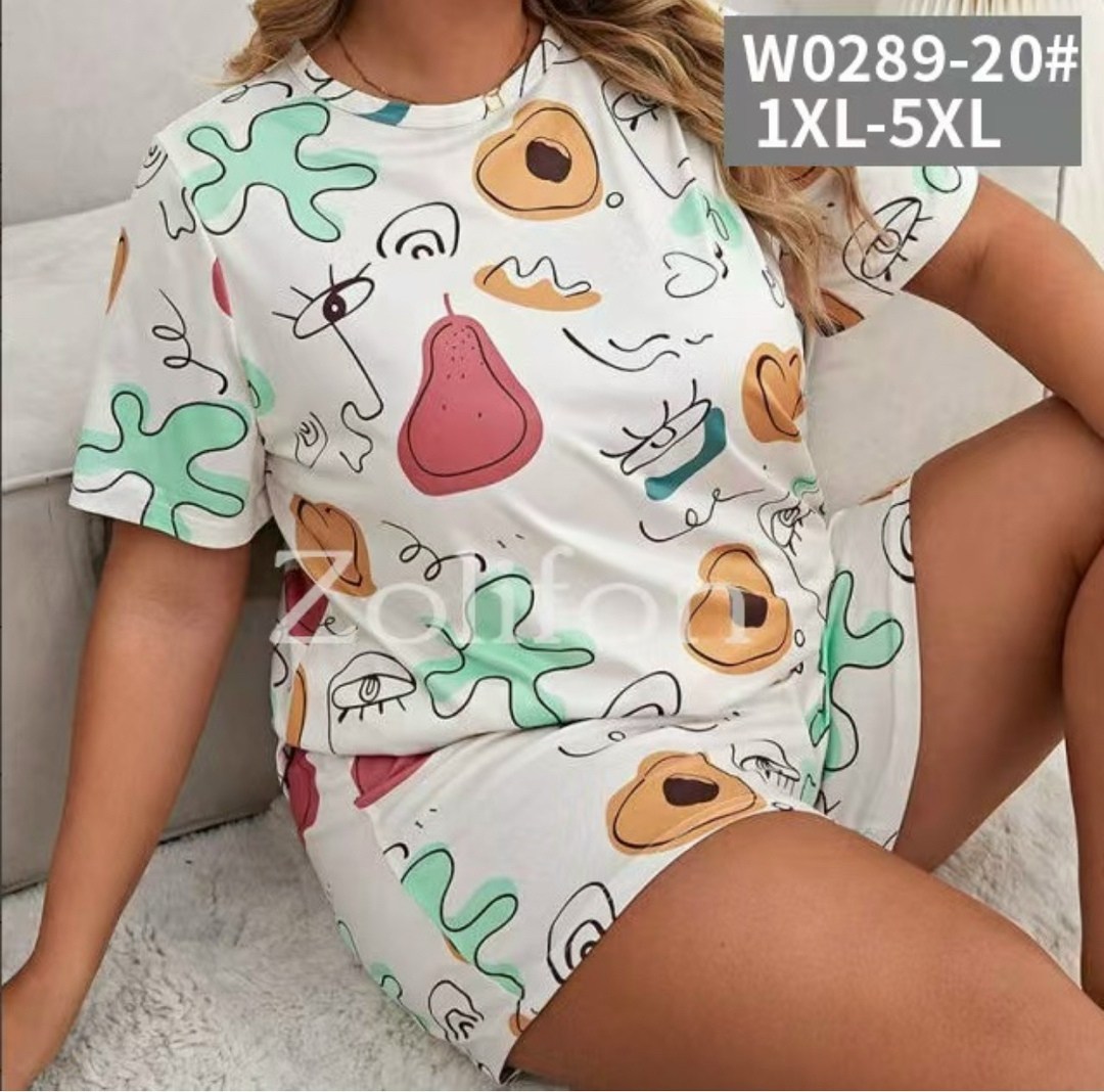 пижамный комплект больших размеров,женская пижама больших размеров,комплект пижама,пижама с принтом,женские пижамные комплекты