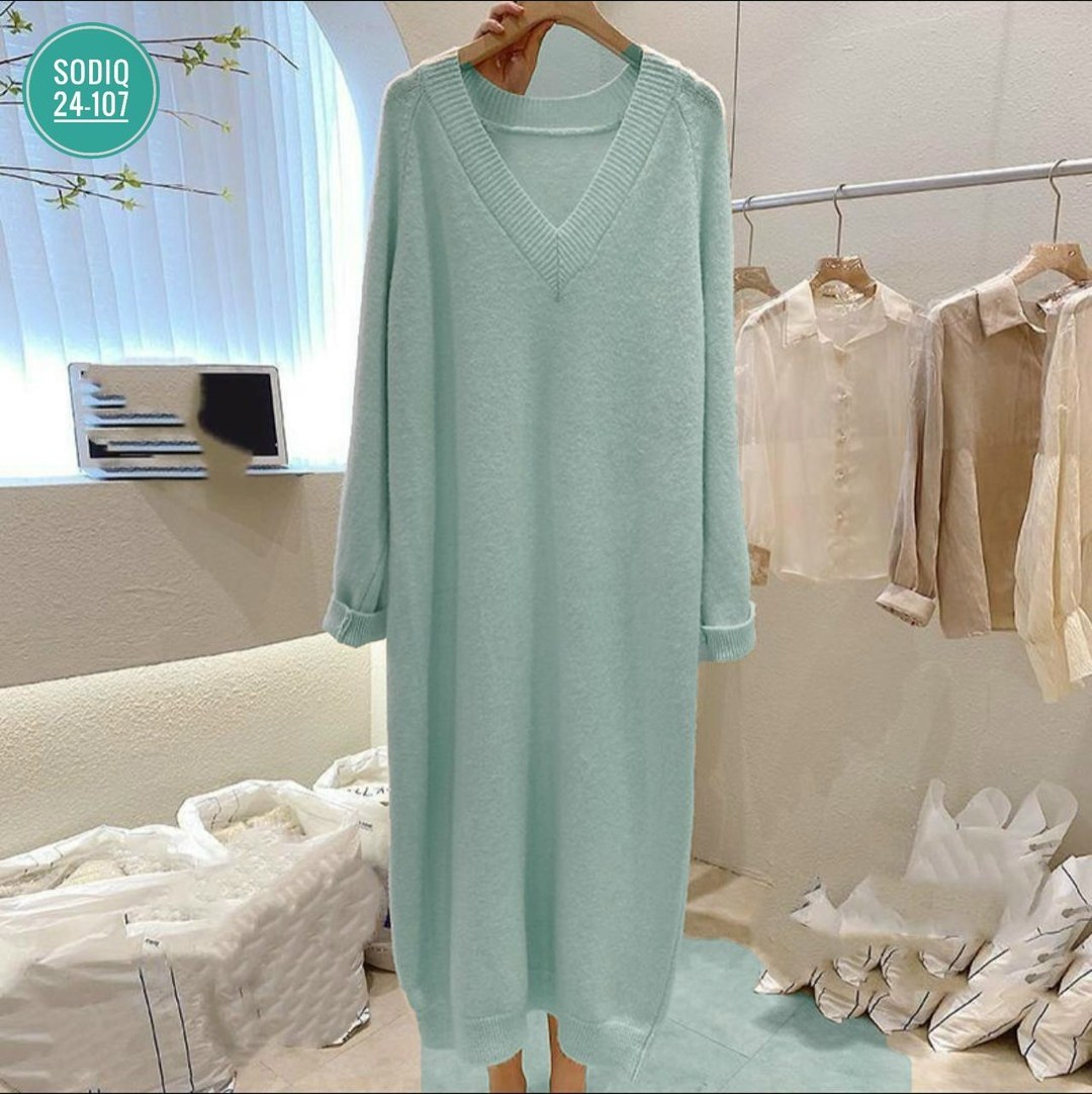 женское повседневное трикотажное длинное платье,трикотажное платье,трикотажное платье свободное,платье прямое,шерстяное платье