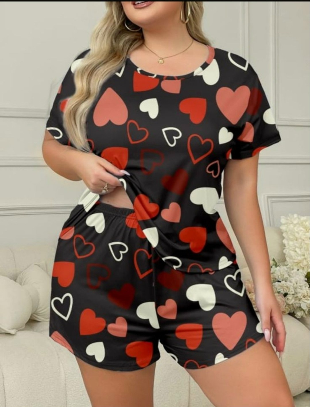 пижамный комплект больших размеров,женская пижама больших размеров,комплект пижама,пижама с принтом,женские пижамные комплекты