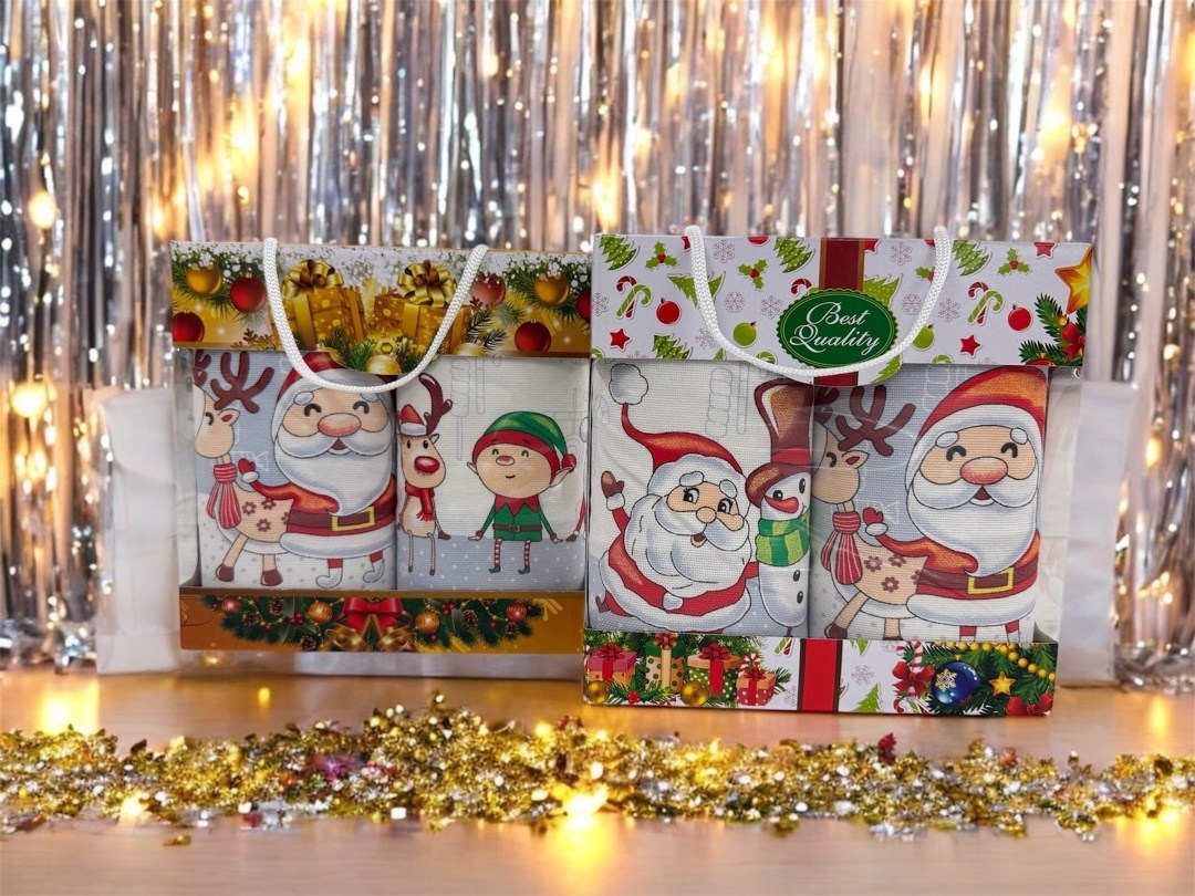 новогодние наборы,новогодние наборы полотенец,детские новогодние подарки,подарочный набор полотенец на новый год,подарочная упаковка