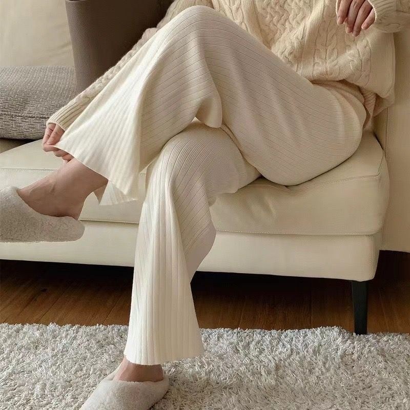 вязаные брюки,брюки вязаные женские,повседневные трикотажные брюки,трикотажные брюки,брюки с широкими штанинами