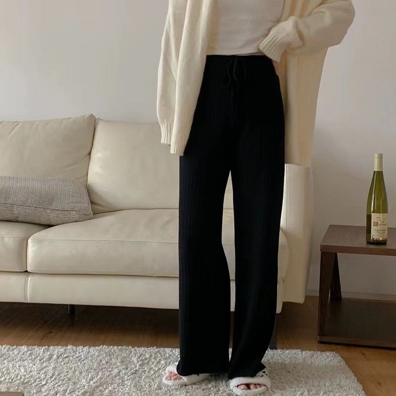 вязаные брюки,брюки вязаные женские,повседневные трикотажные брюки,трикотажные брюки,брюки с широкими штанинами