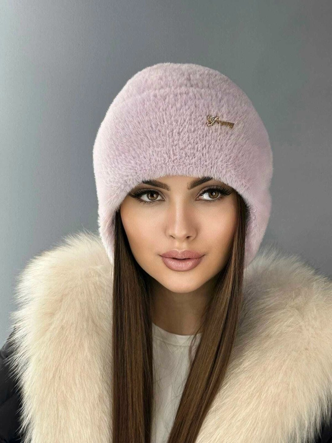 шапка ушанка зимняя вязаная меховая из ангоры,шапка ушанка женская,женская зимняя пушистая шапка ушанка из ангоры,зимняя женская шапка,женская шапка