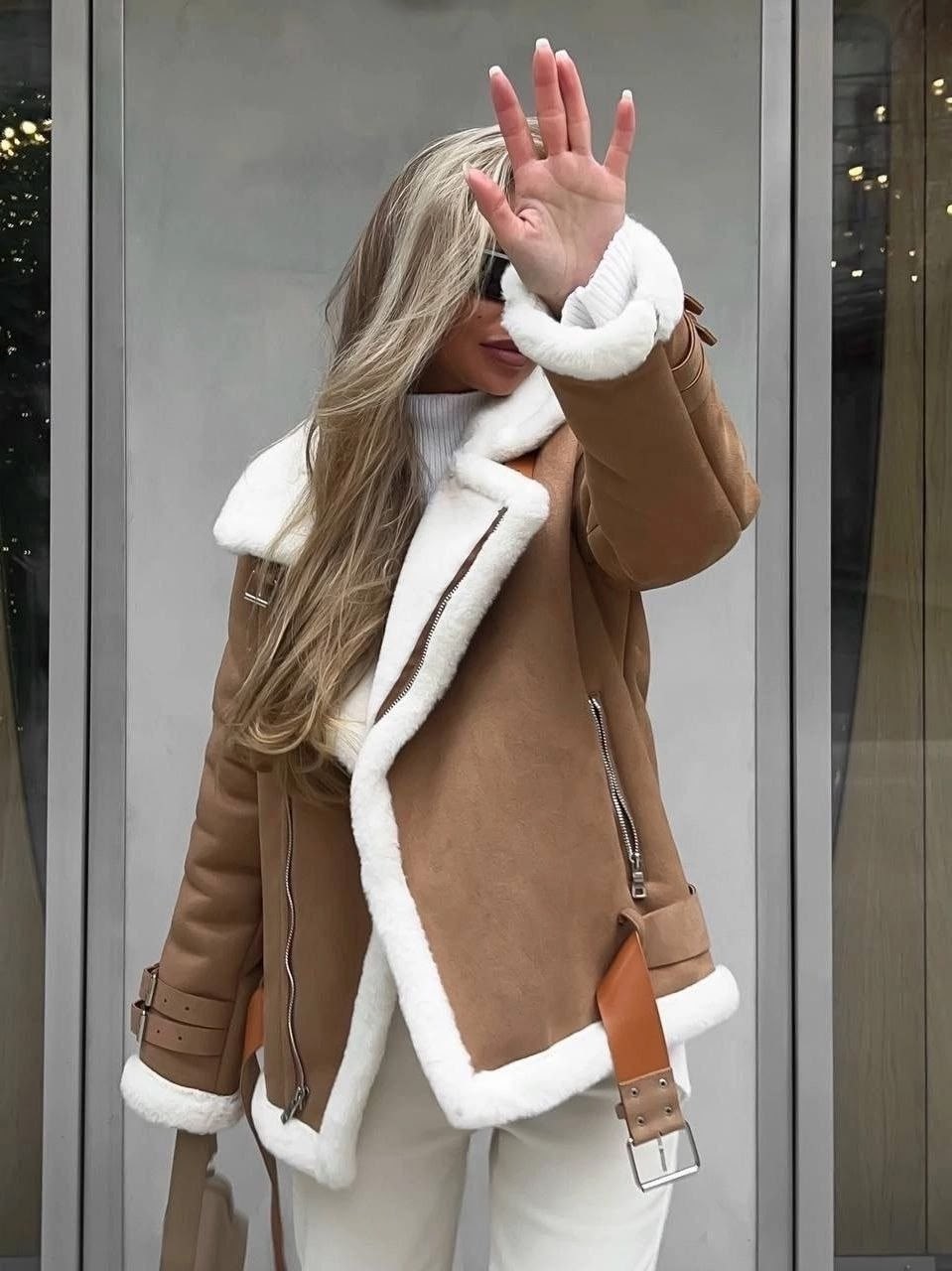 дублёнка женская авиатор,дубленка женская,стильная дубленка,дублёнка авиатор женская 2025,короткая дубленка