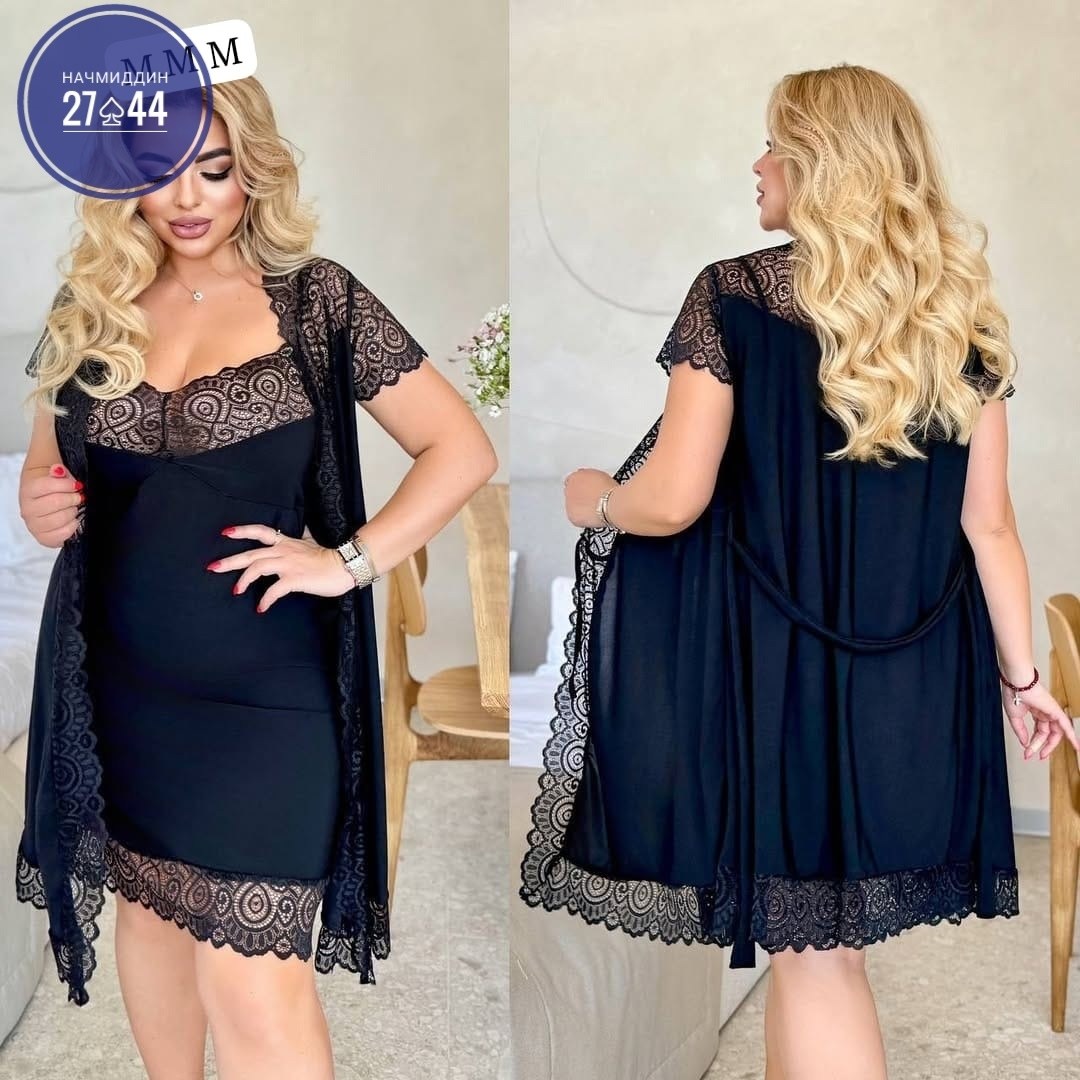 комплект ночная сорочка,комплект с пеньюаром,ночная сорочка пеньюар,ночная сорочка,ночнушка комплект