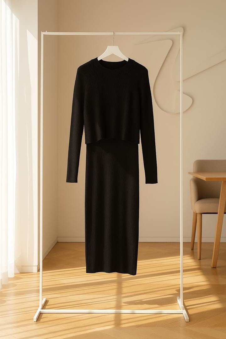 трикотажное платье,повседневный костюм,женские костюмы с юбкой,вязаный костюм с юбкой,женские платья длинные