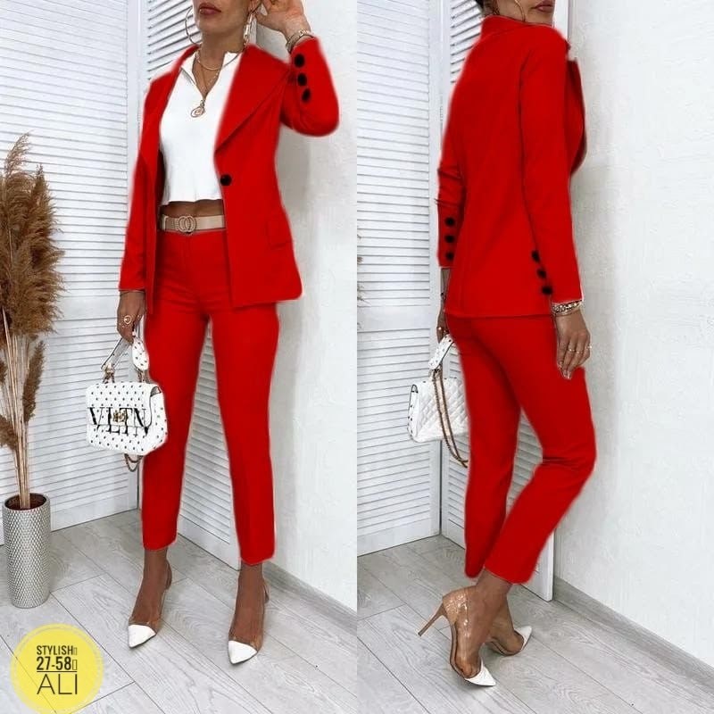 брючный костюм женский красный тройка,костюмы брючные женские,красный костюм женский брючный стильный,красный брючный костюм женский,женский костюм двойка