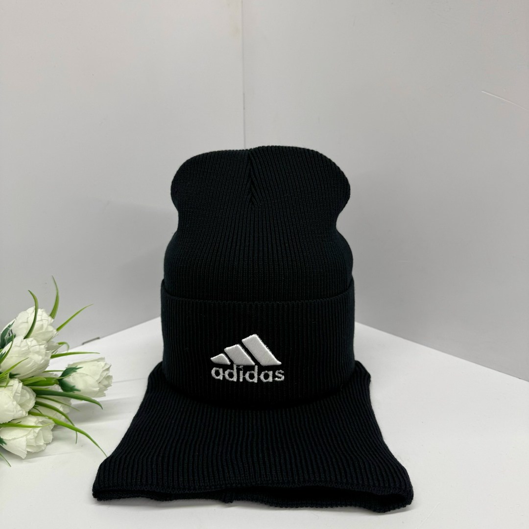 комплект шапки,шапка со снудом мужская,шапка мужская adidas,комплект шапка снуд,снуд adidas