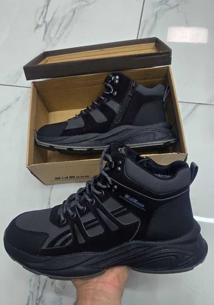 ,кроссовки черные,спортивная ,женские кроссовки, зимняя