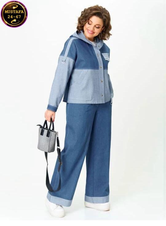 комплект begimoda 3047 джинс,костюм с брюками,жакет и брюки,джинсовый костюм брючный,костюмы брючные