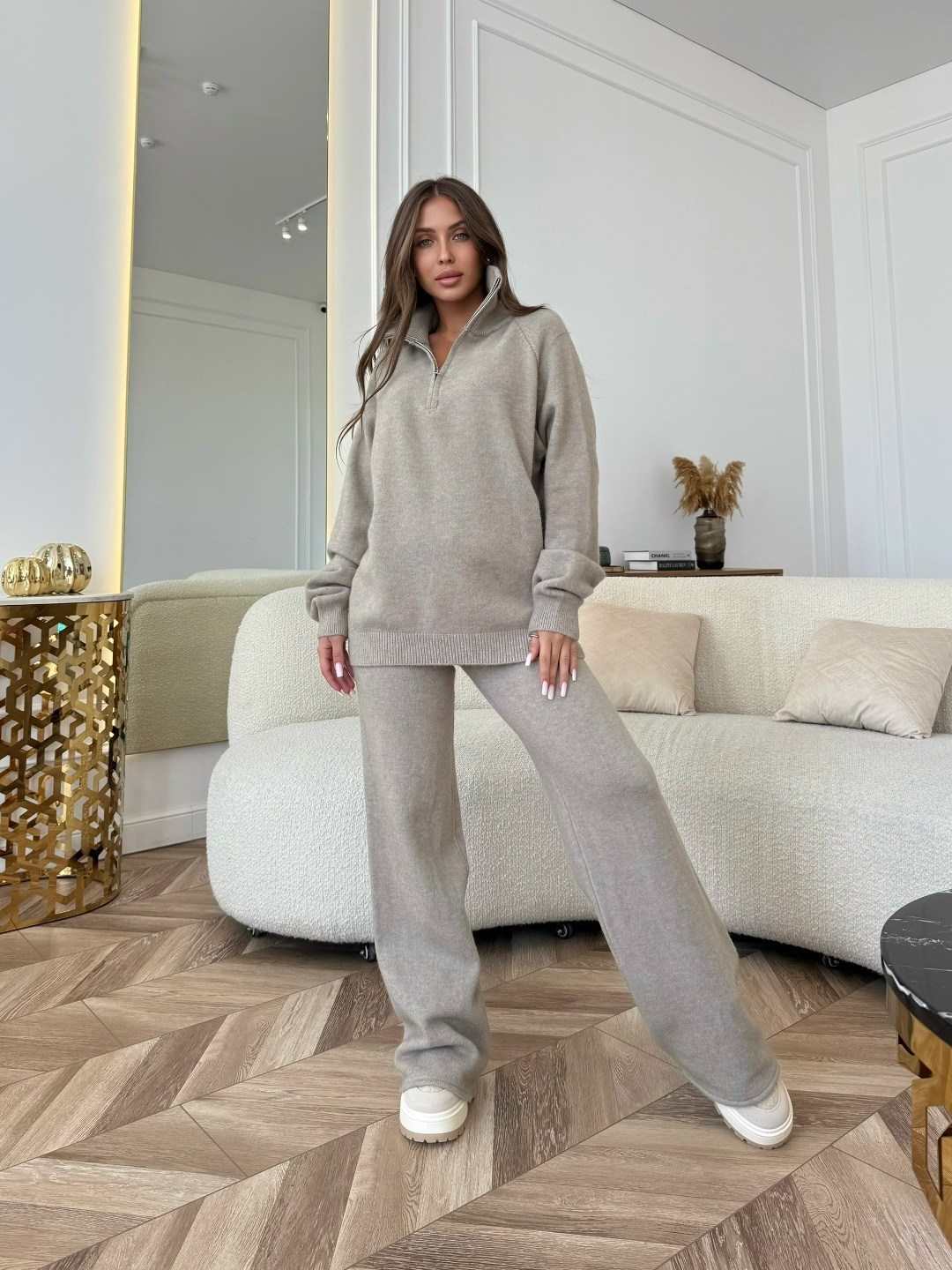 костюм трикотажный,костюм с брюками,стильные костюмы,костюм женский с брюками палаццо,вязаные костюмы