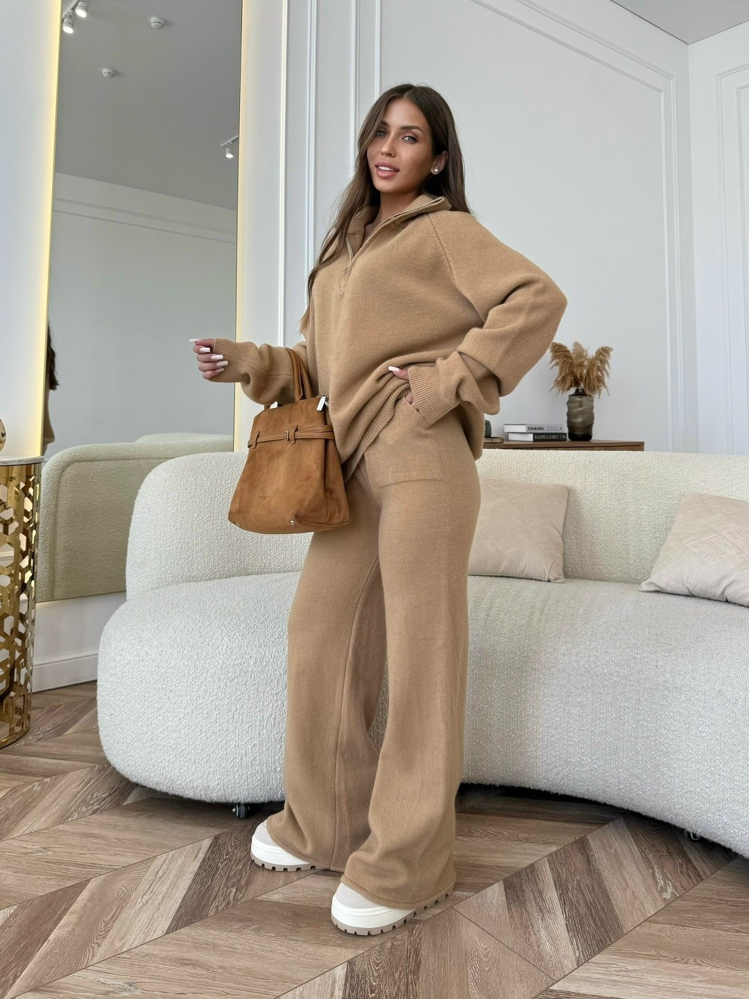 костюм трикотажный,костюм с брюками,стильные костюмы,костюм женский с брюками палаццо,вязаные костюмы