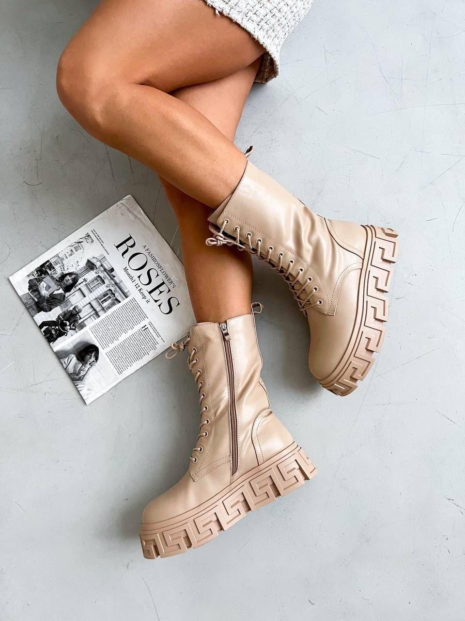 ботинки бежевые,женские ботинки,,зимняя женская ,женские сапоги