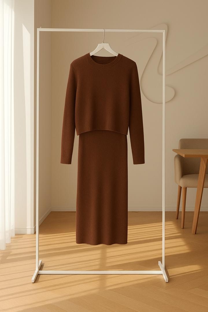 трикотажное платье,повседневный костюм,женские костюмы с юбкой,вязаный костюм с юбкой,женские платья длинные