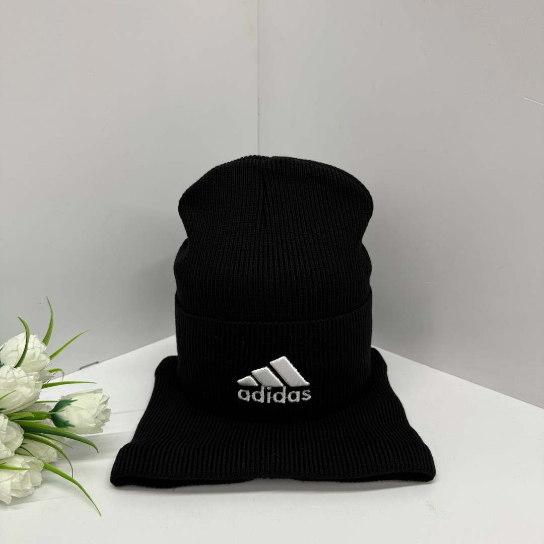 комплект шапки,шапка со снудом мужская,шапка мужская adidas,комплект шапка снуд,снуд adidas