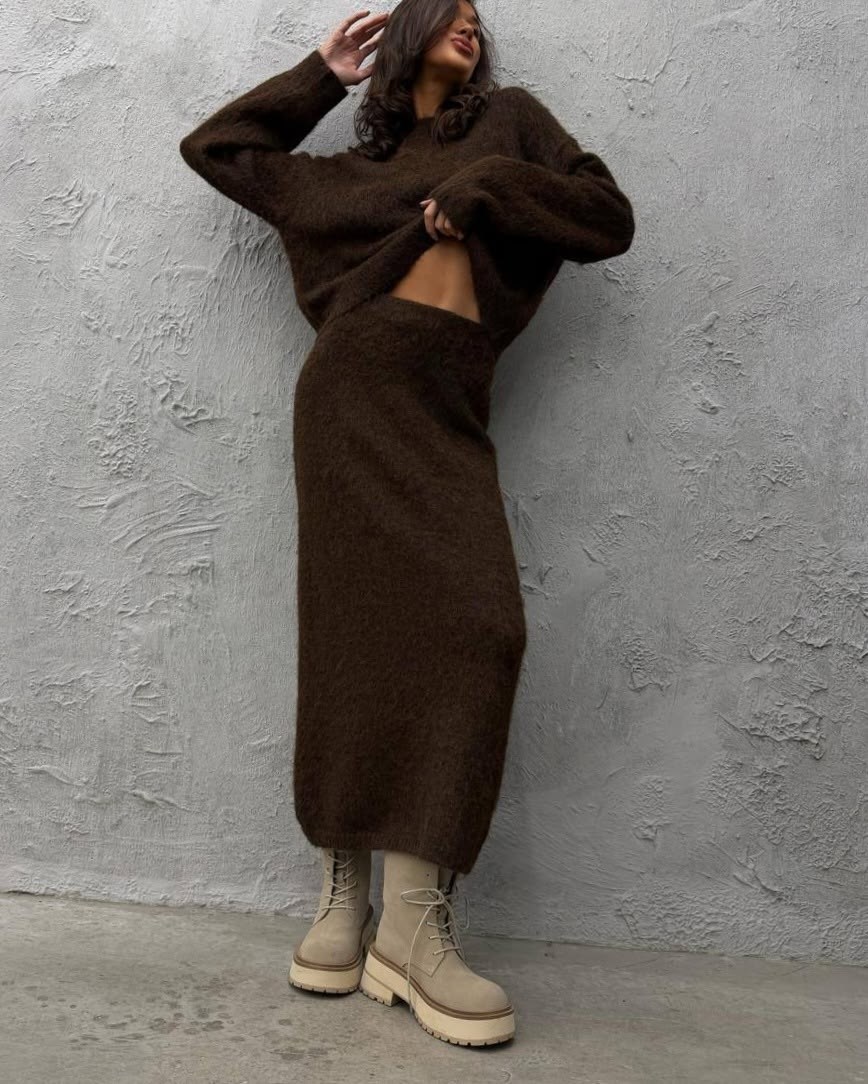 вязаная юбка,трикотажные костюмы,женский костюм с юбкой,вязаные костюмы,юбка длинная