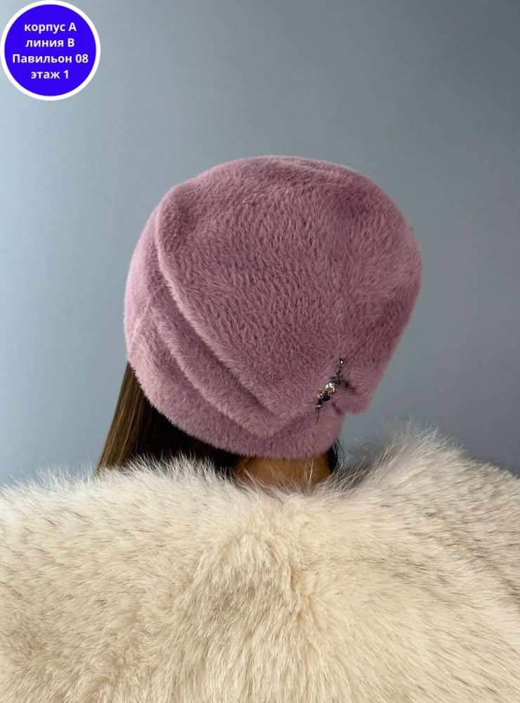 женская теплая пушистая зимняя шапка,модная шапка,шапка женская,бордовая шапка,меховая шапка женская