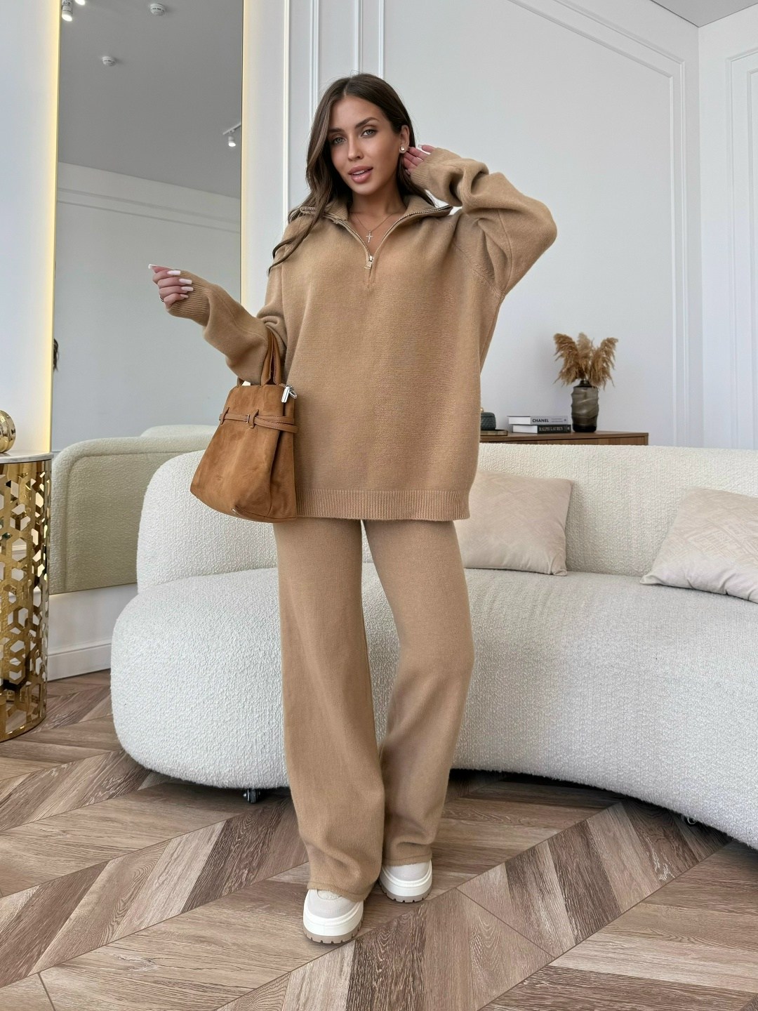 костюм трикотажный,костюм с брюками,стильные костюмы,костюм женский с брюками палаццо,вязаные костюмы