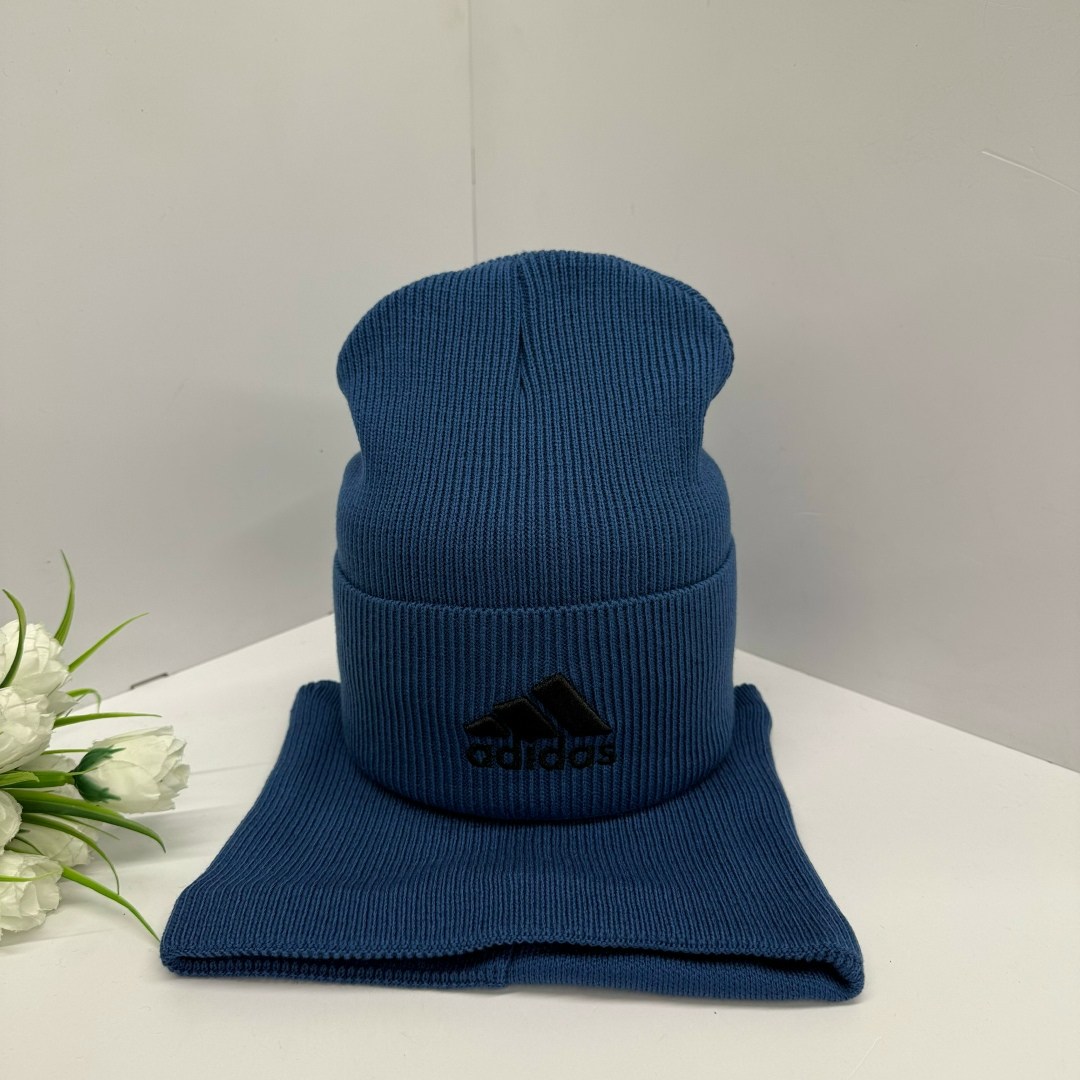 комплект шапки,шапка со снудом мужская,шапка мужская adidas,комплект шапка снуд,снуд adidas