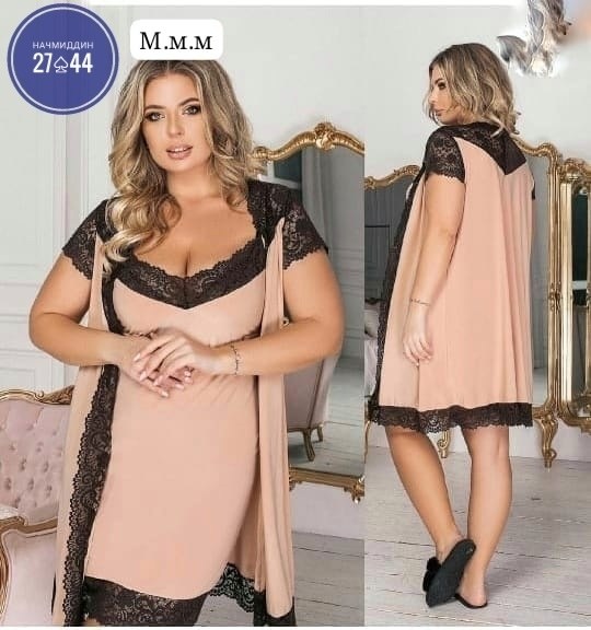 комплект ночная сорочка,комплект с пеньюаром,ночная сорочка пеньюар,ночная сорочка,ночнушка комплект