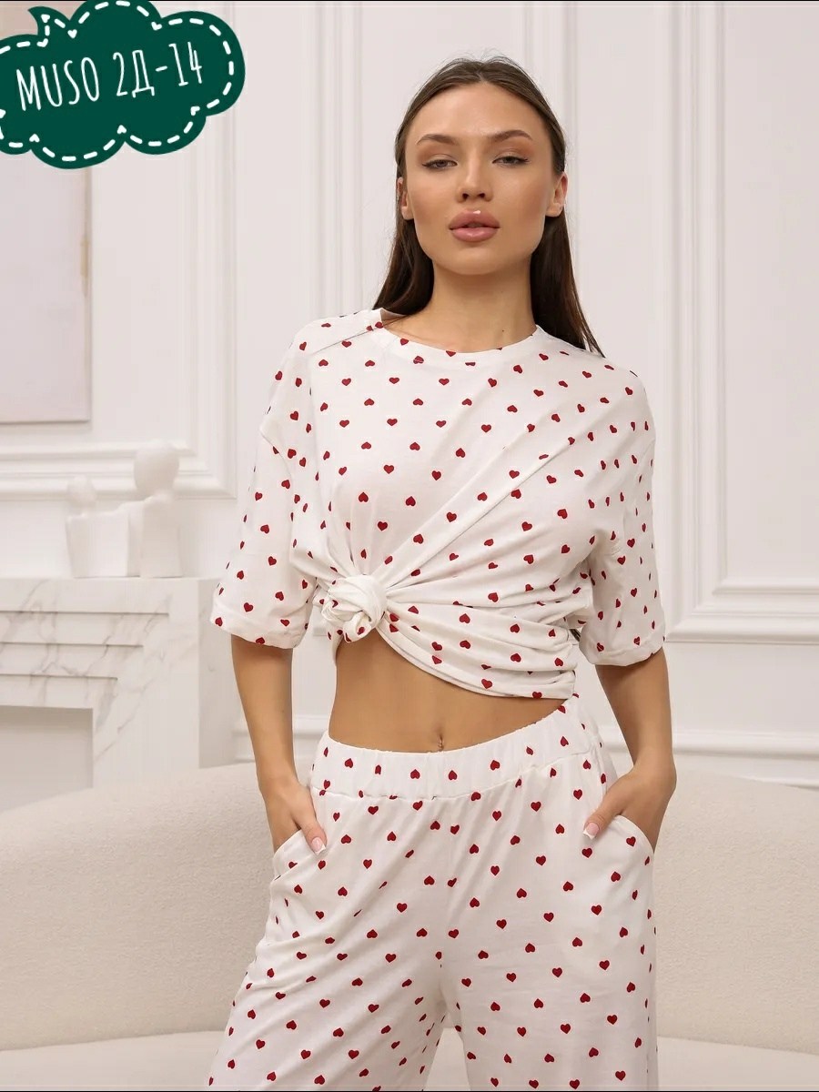 пижама женские,пижама со штанами и рубашкой с сердечками,пижама женская с штанами,пижама для женщин,пижама комплект