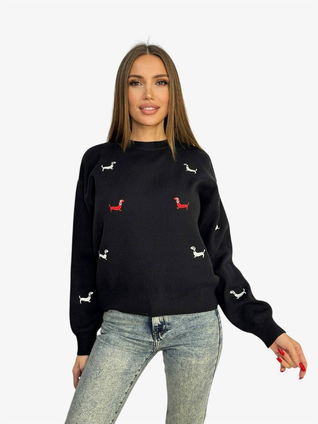 свитшот женская,повседневный джемпер,модные свитера,свитер с вышивкой,свитер