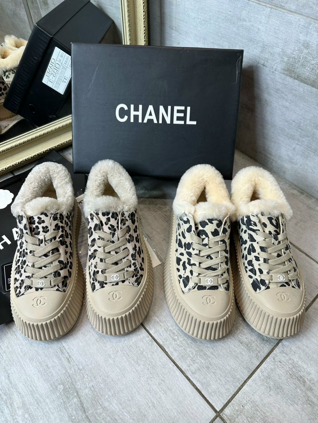 ,кеды chanel,chanel кроссовки,женская ,кроссовки зимние шанель