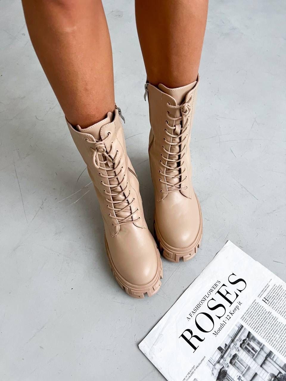 ботинки бежевые,женские ботинки,,зимняя женская ,женские сапоги