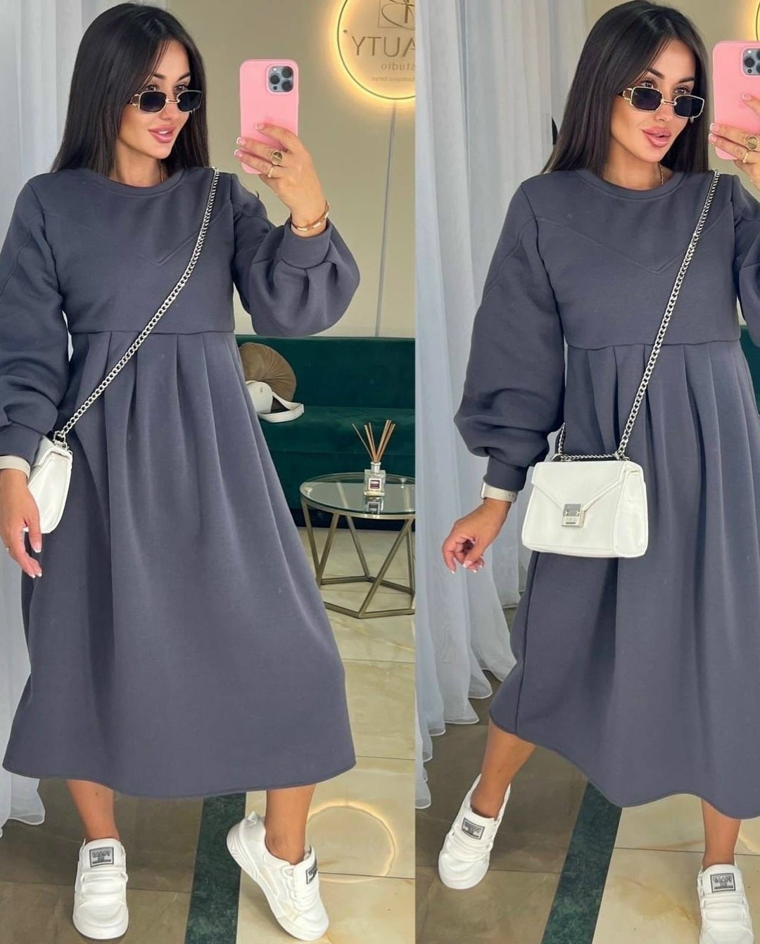 платье,платье теплое,свободное платье,удлиненное платье,женское теплое платье миди