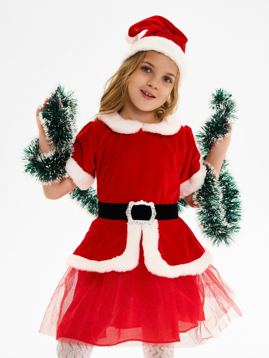 карнавальный костюм мисс санта детский,пуговка карнавальный костюм "мисс санта",костюм санты для девочек,рождественские костюмы,карнавальный костюм мисс санта