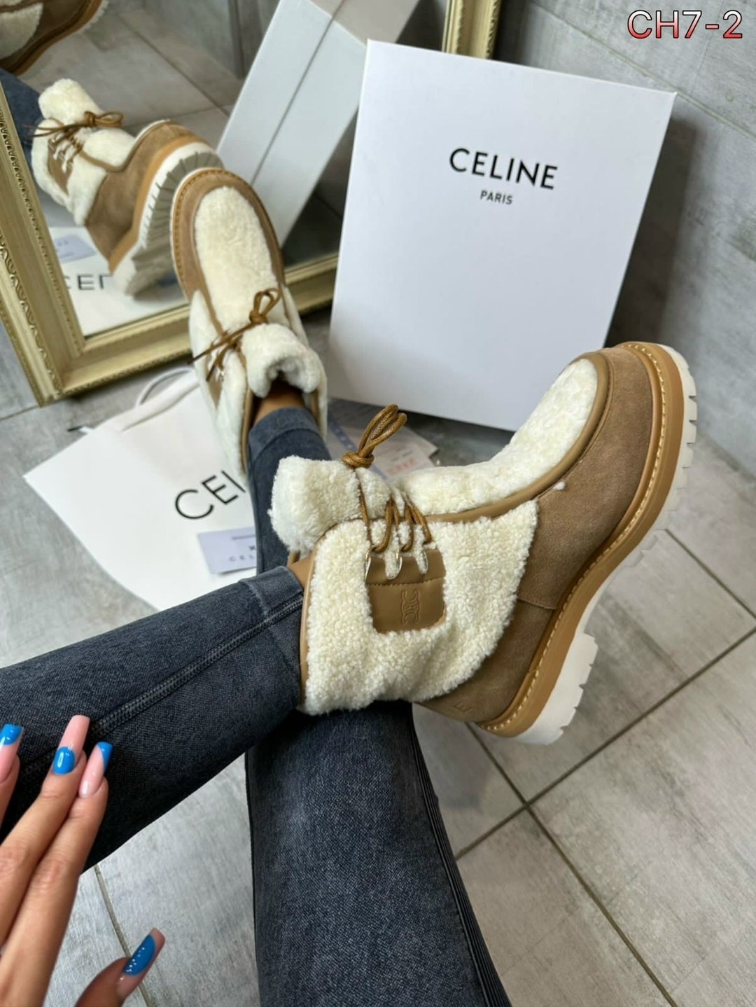 ,ботинки celine,ботинки женские celine,женские зимние ботинки,женские зимние ботинки с овечьей шерстью