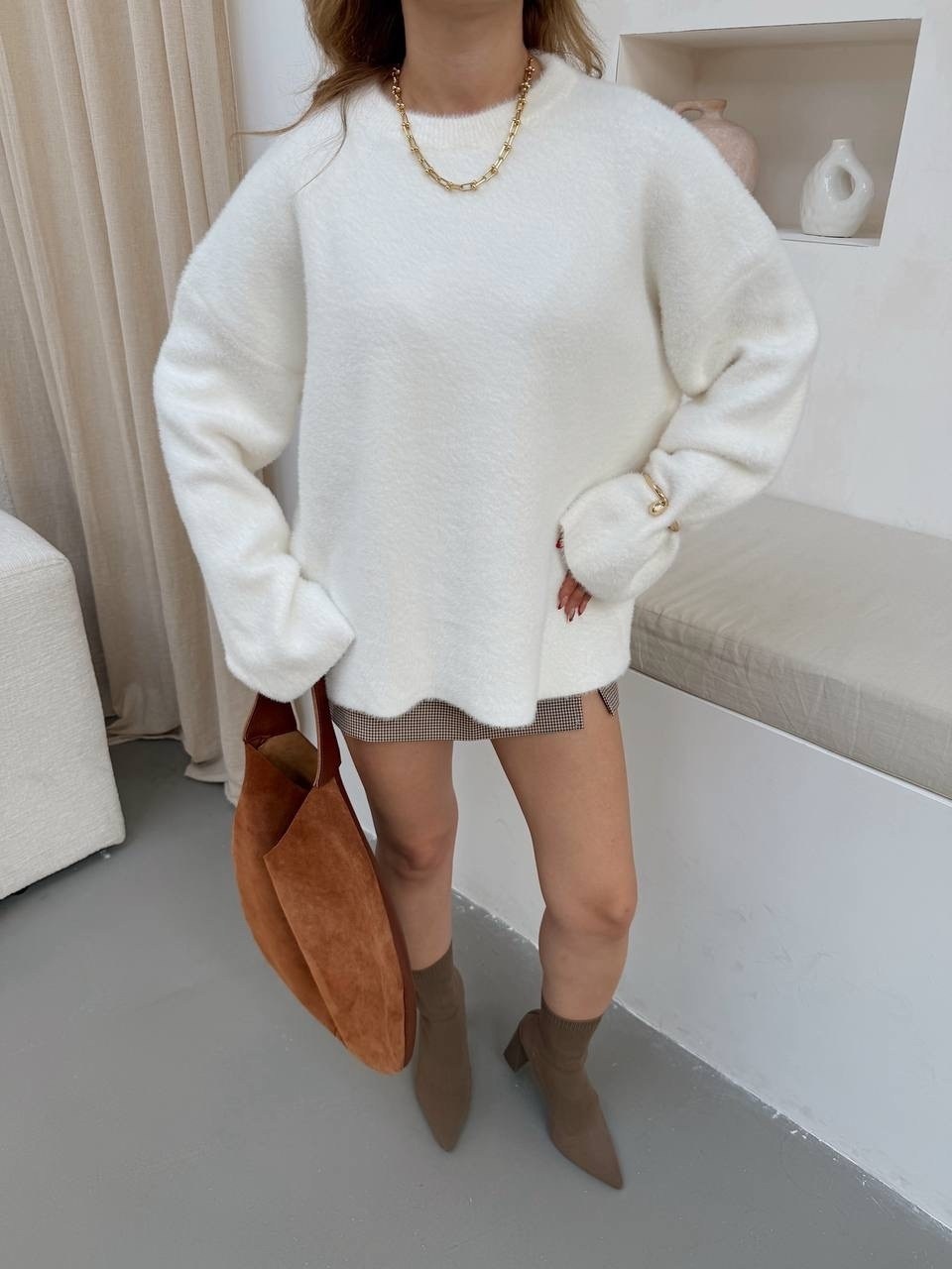свитшот женская,стильный свитер,свитер джемпер,меховая кофта,свободный свитер