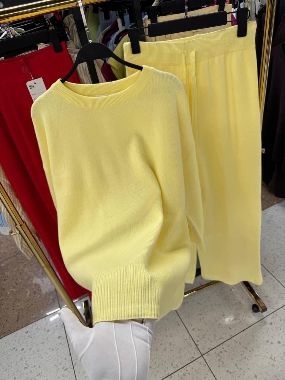 трикотажные костюмы,вязаные костюмы,костюм вязаный теплый с брюками kamillastyle,костюмы брючные,костюм молочный