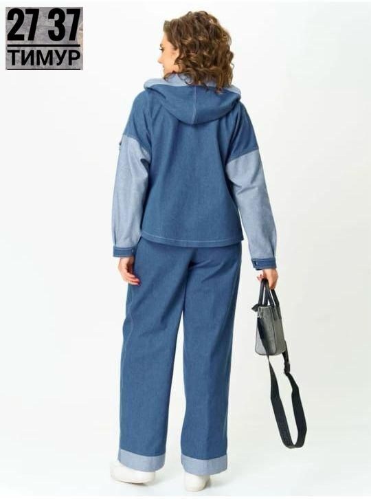 костюмы брючные,костюм брючный комплект,джинсовые костюмы,костюм с брюками,комплект begimoda 3047 джинс