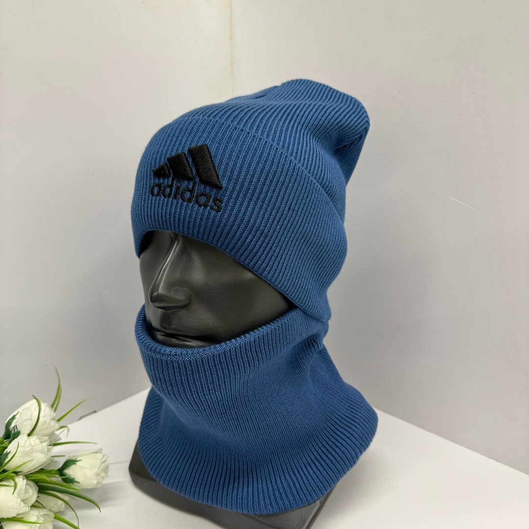 комплект шапки,шапка со снудом мужская,шапка мужская adidas,комплект шапка снуд,снуд adidas