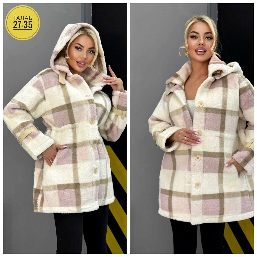 пальто в клетку,теплое пальто,полупальто,плюшевое пальто,пальто клетчатое