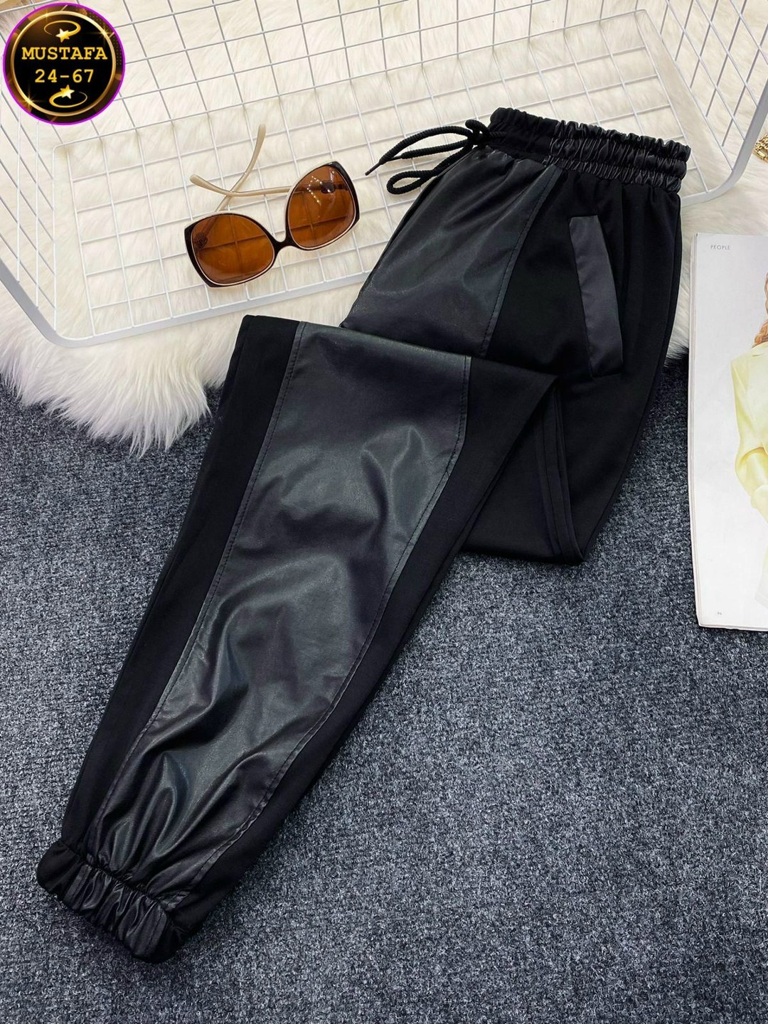 кожаные брюки женские,штаны кожаные,брюки джоггеры кожаные,женские брюки из искусственной кожи,кожаные брюки