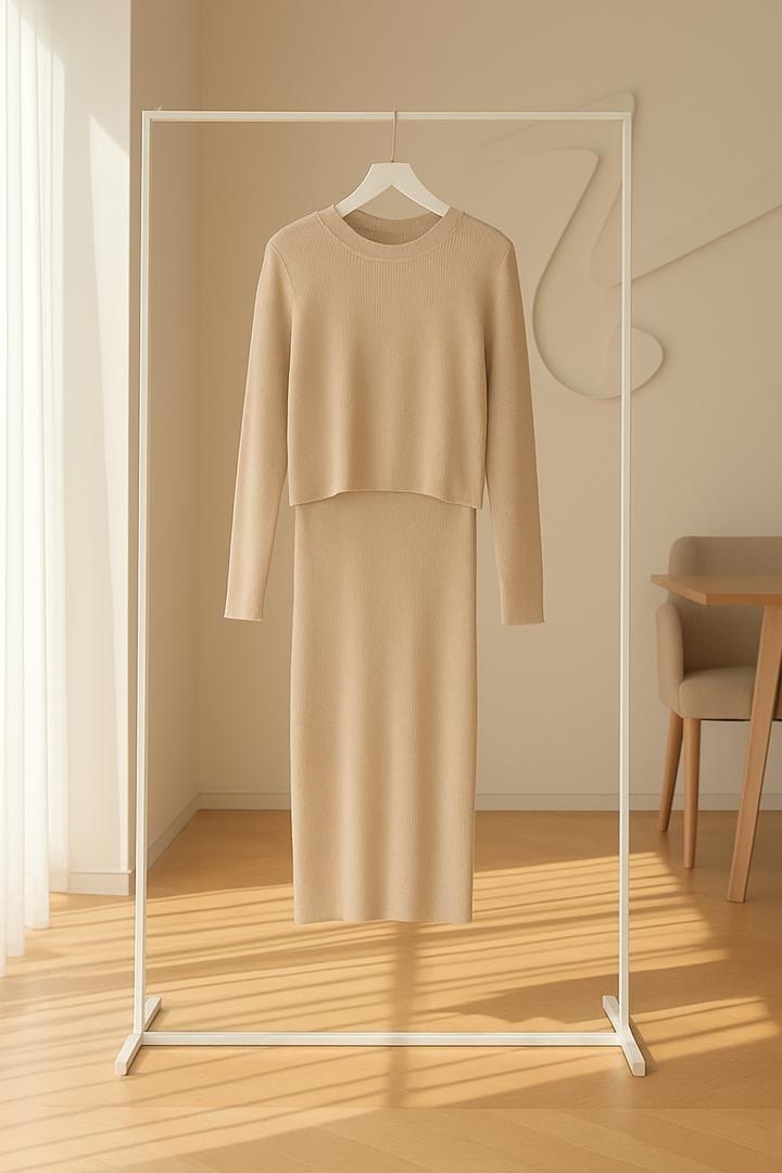 трикотажное платье,повседневный костюм,женские костюмы с юбкой,вязаный костюм с юбкой,женские платья длинные