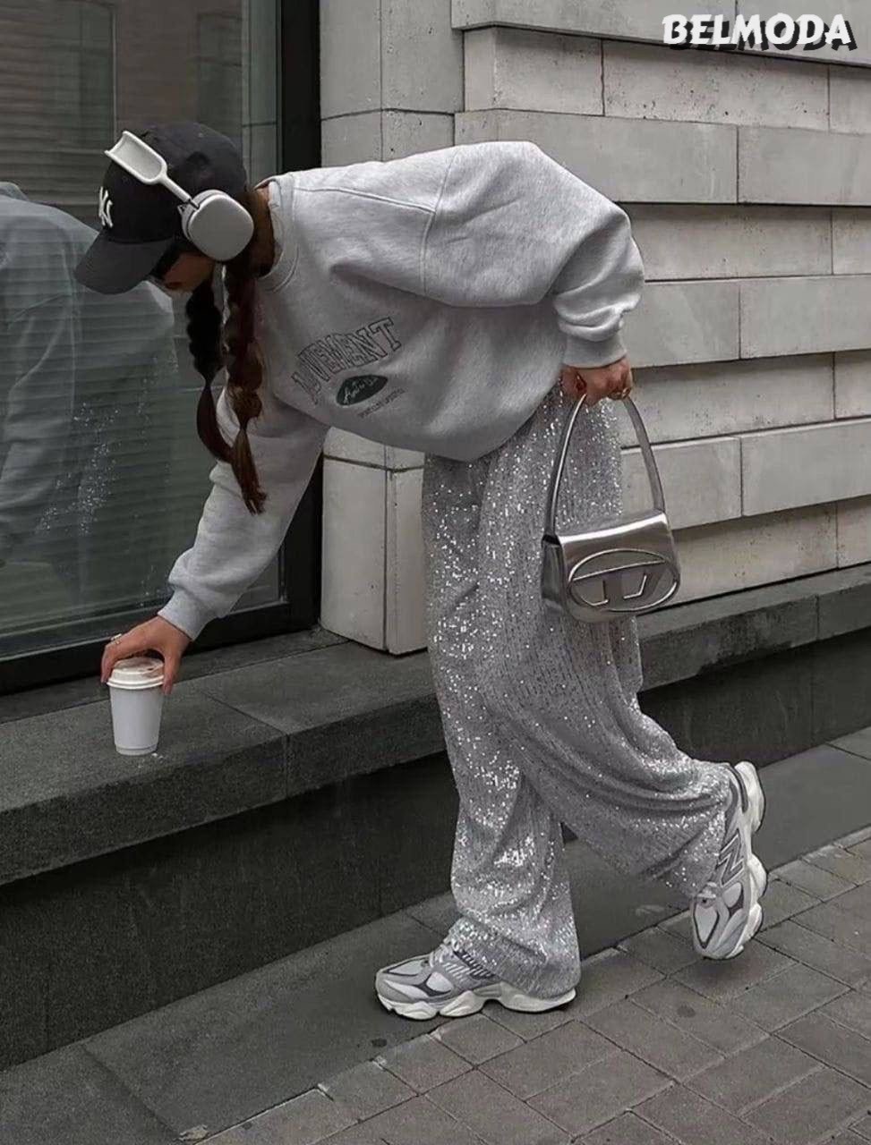 штаны с пайетками,брюки в пайетках,брюки с пайетками,штаны палаццо,брюки палаццо блестящие