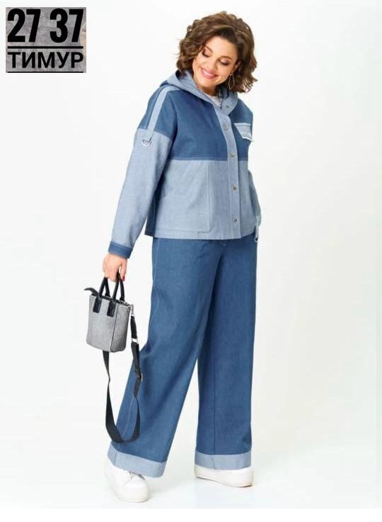 костюмы брючные,костюм брючный комплект,джинсовые костюмы,костюм с брюками,комплект begimoda 3047 джинс